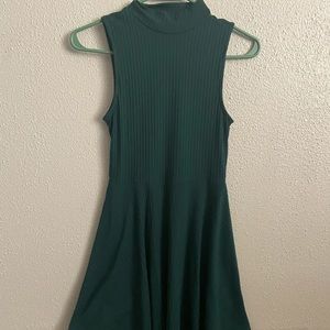 Green High Neck Dress